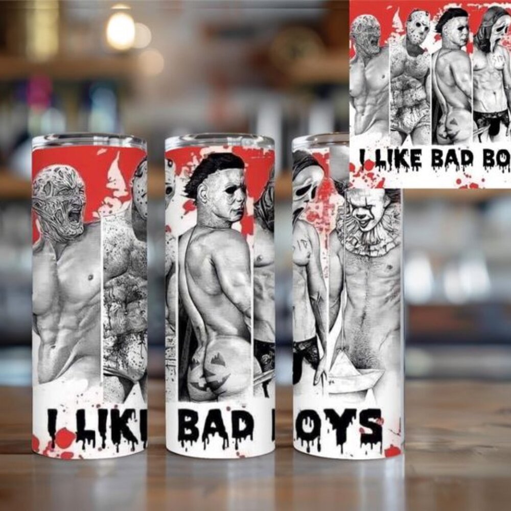 Bad Boys 20oz Skinny Tumbler with Lid & Straw | Stainless Steel Insulated Travel